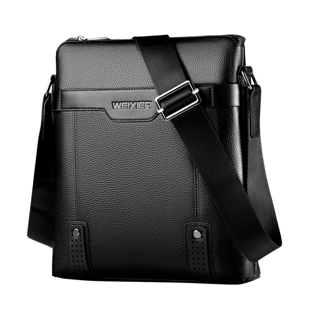 Solid Color Shoulder Bags Business Pu Leather Men Crossbody Messenger Bags