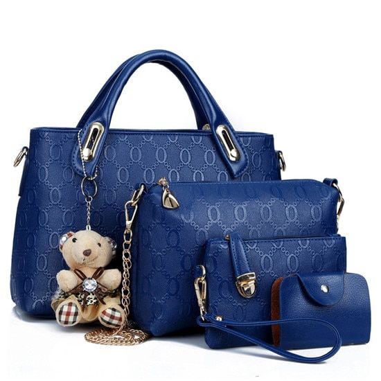 ATTRA-YO 4pcs/Set Women Bag Ladies Hand Bags Luxury Handbags Women Bags Designer Bags For Women 2021 Handbag PU Composite Bag