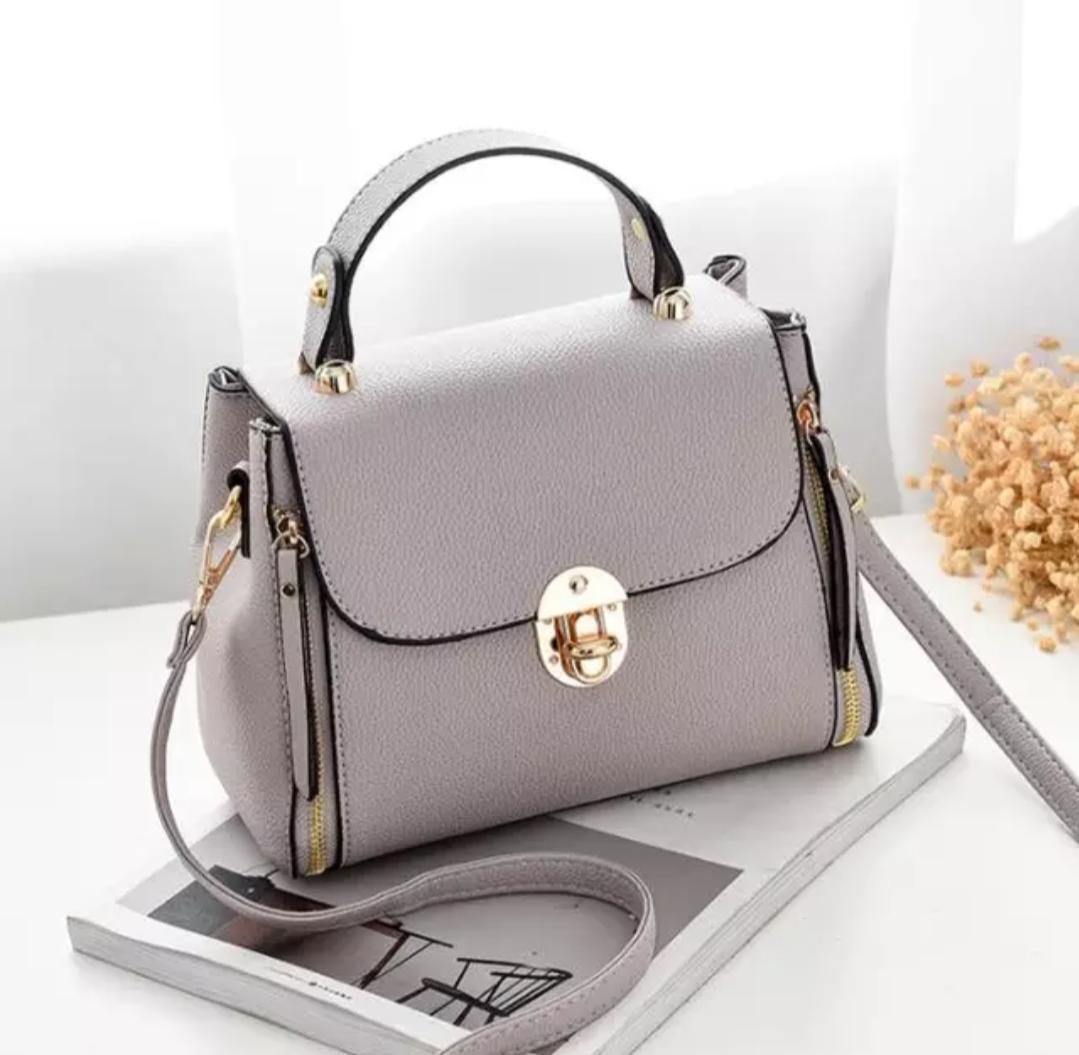 Pu Leather Handbag For Women - Beige