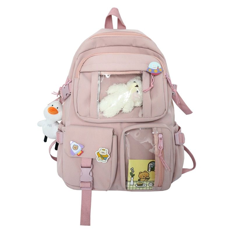 JOYPESSIE Kawaii Women Backpack Students School Bag Teenage Girl Bookbag Female Multi-Pocket Knapsack  Mochila Large