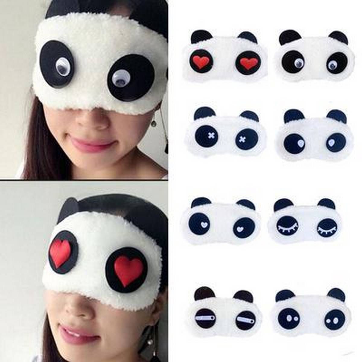 Korean eye cute panda plush sleep Travel Eye Mask