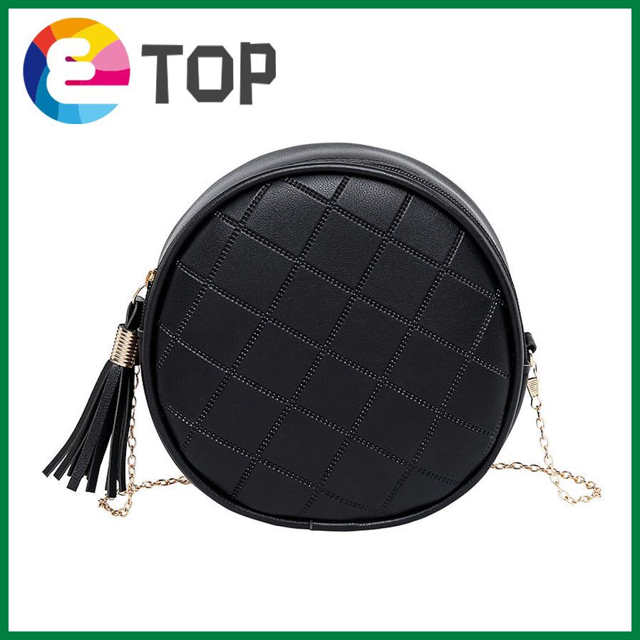 Korean style ladies one-shoulder tassel small round bag summer and autumn chain messenger purse