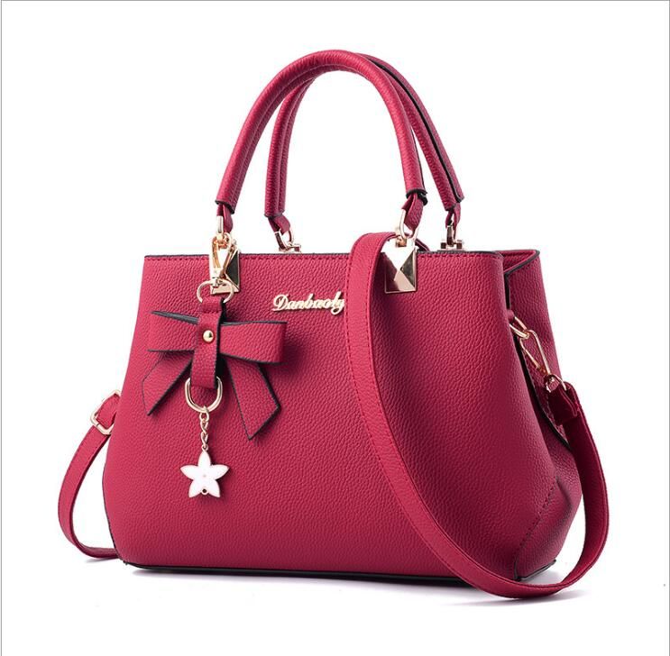 Puimentiua 2019 Fashion Shoulder Bag Women Designer Luxury Handbags Women Bags Plum Bow Sweet Messenger Crossbody Bag For Women