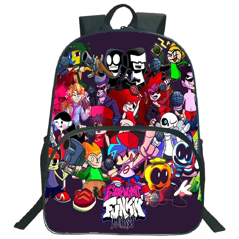 16 Inch Mochila Friday Night Funkin Schoolbag Kids Zipper Bookbag Boys Girls School Backpack Children 3D Printed Anime Backpacks