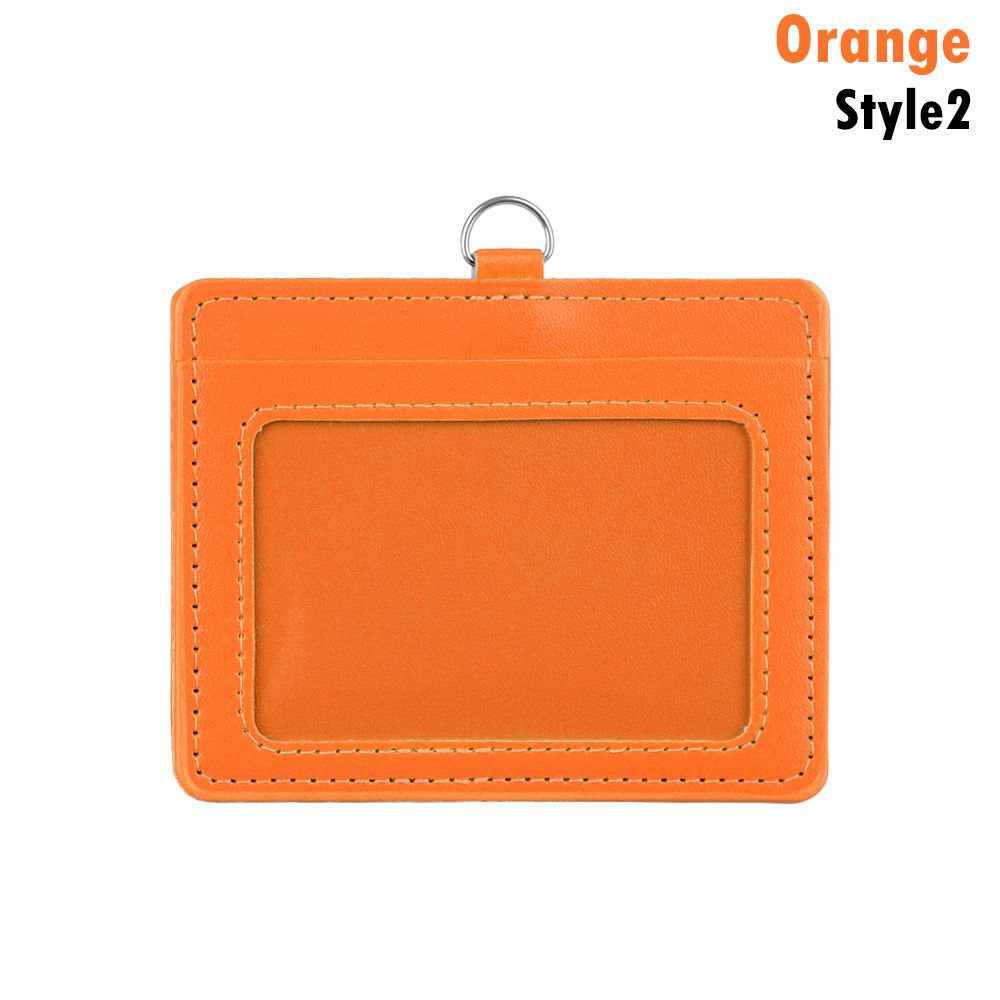 1pc PU leather material Double Card sleeve ID badge transparent case Bankbadge Accessories