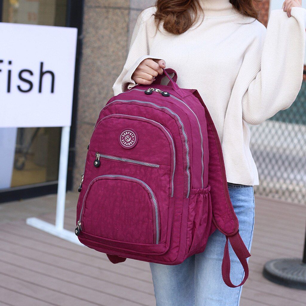 Women Men Nylon Waterproof Backpack Travel School Bags For Teenage Girls Large Capacity Mochilas Para Mujer Rugzak #T1G
