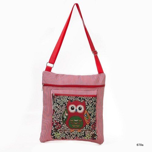 Miyahouse Casual Cartoon Printed Canvas Shoulder Bag Women Embroidery Owl Crossbody Bag Stars Print Messenger Bag Lady Flap Bag