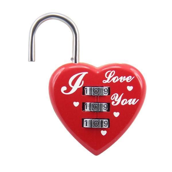 Heart Shaped 3 Digit Travel Luggage Padlock Resettable Combination Lock for School Gym&Sports Locker Luggage Suitcase Baggage Locks