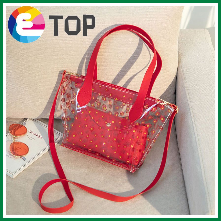 Summer and autumn style Korean style printed transparent picture-frame bag, one-shoulder diagonal hand bag, lady bag