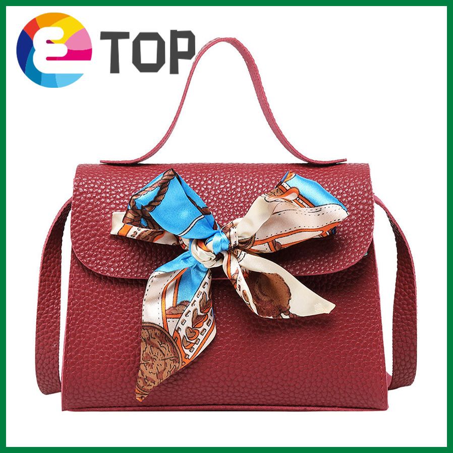 Korean version of ins lychee pattern one-shoulder super fire silk scarf small square bag Ms. Xia portable purse