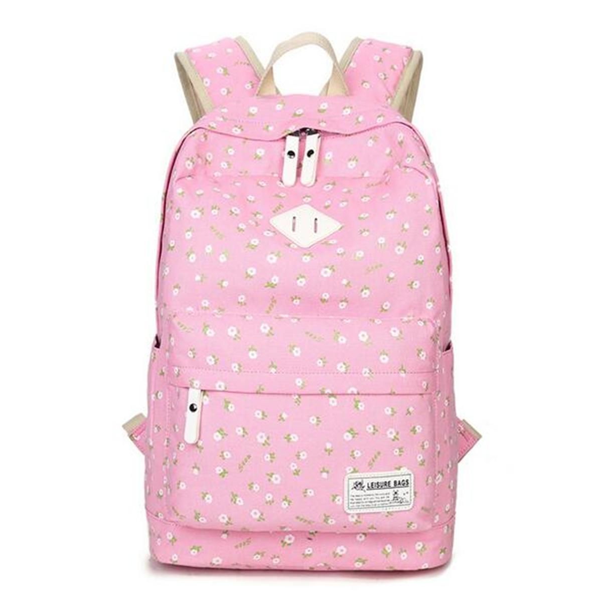 Women Canvas Floral Backpack Travel Handbag Student Rucksack School College Bag