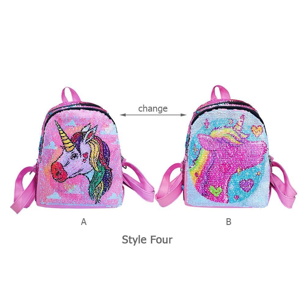 Doll Cute Girl Doll Cute Cartoon Girls Unicorn Sequins Print Children Girl Travel Shoulder Bag Teenager Lovely Schoolbag