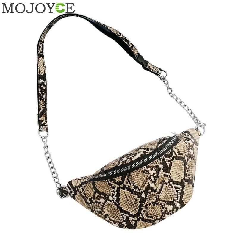 Snake PU Leather Shoulder Waist Small Crossbody For Women Fashion Female Chain Messenger Bolso femenino Ladies handbag