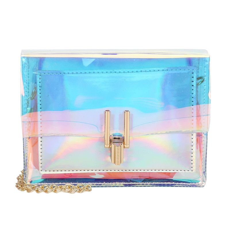 Oswego Crossbody Bags For Women 2021 New Fashion Candy Color Lady Transparent PVC Messenger Bag Women Chain Shoulder Handbags