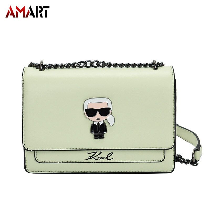 2022 new cartoon girls fashion chain one-shoulder small square bag lock solid color all-match underarm bag
