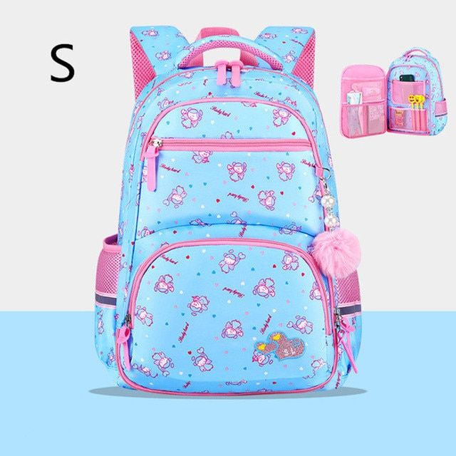 suitable for grades 1-6 Flower cartoon printing school bags for girls children orthopedics school backpack mochila infantil
