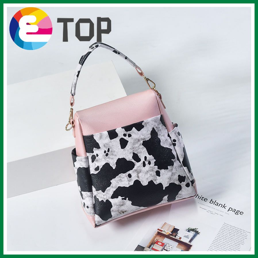Autumn and winter Korean version of the color matching cow backpack single shoulder portable multi-function large-capacity bag trend