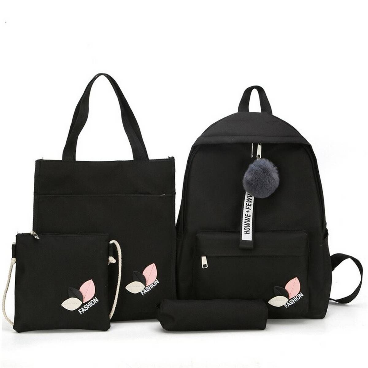 4Pcs/set Women Canvas Backpacks School Bag For Teenagers Girls Student 2019 Preppy Style School Backpacks Female Travel Book Bag