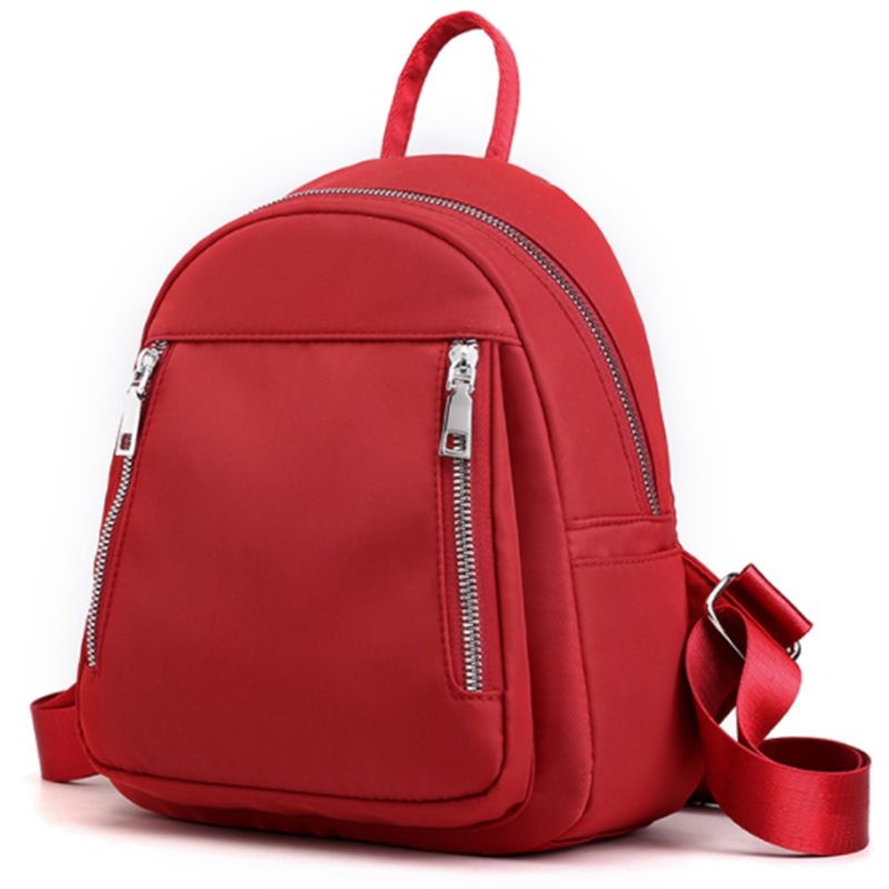 Casual Backpack Women Travel Waterproof Nylon School Bags for Teenage Girls  Fashion Shoulder Packbag Red