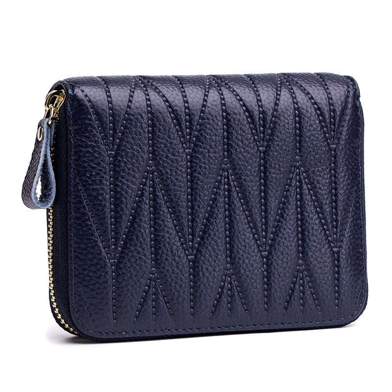 WESTCREEK Brand Men/Women  Leather RFID Zipper Credit Card Holder Passport Travel Wallet Coin Purse Business Cards Holder