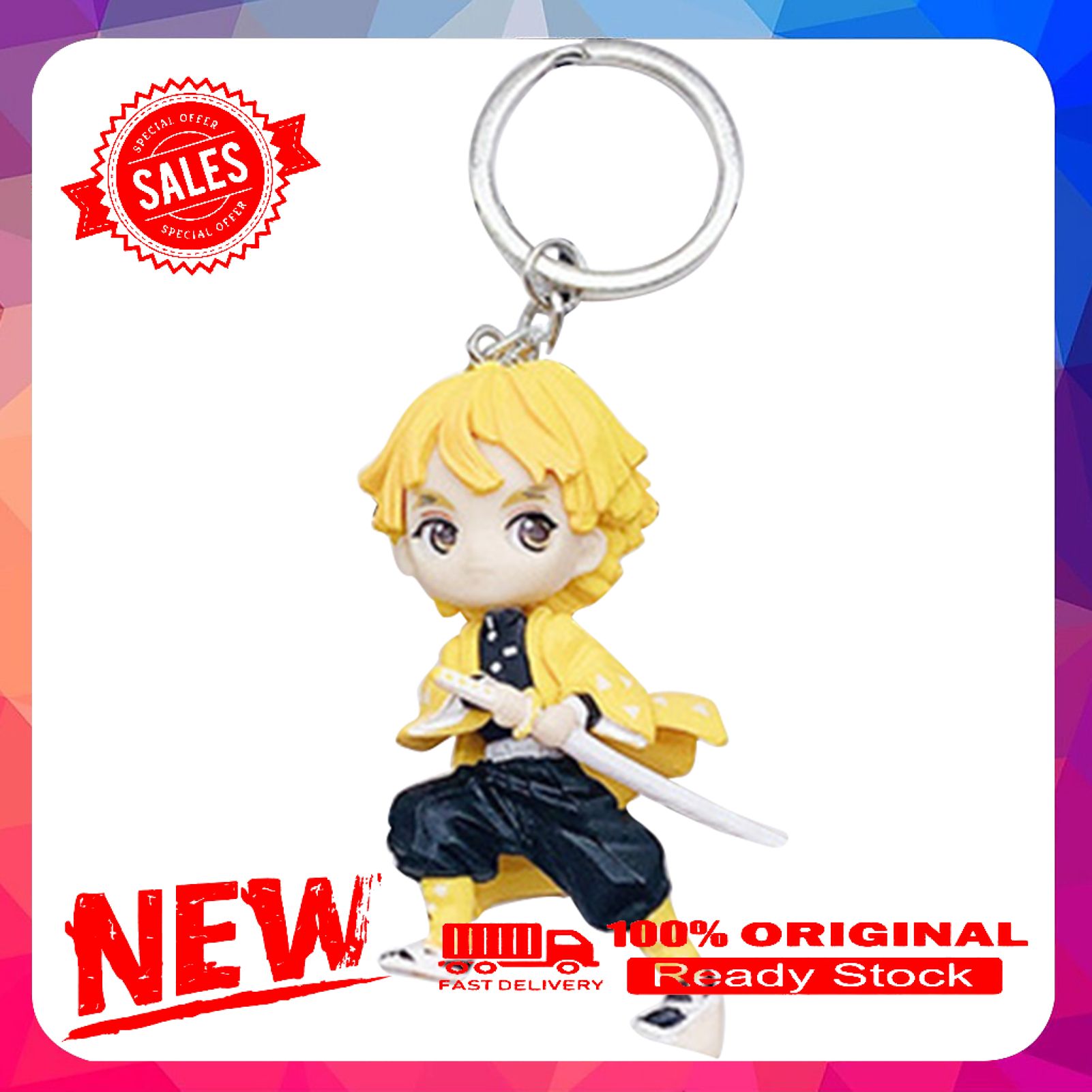 Keychain Demon Slayer Themed Kimetsu Resin Demon Slayer Handmade Keychain Collectibles