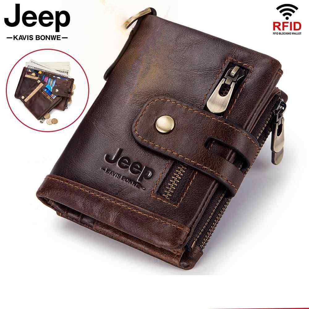 High Quality Leather/Chain Jeep Wallet For Men Brawn