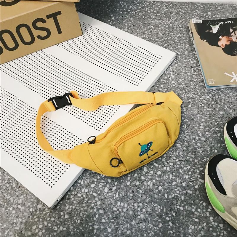 Girls Chest Bag Womens Canvas Crossbody Bags Korean Small Waist Bag Fanny Pack Crossbody Bag Belt Printing