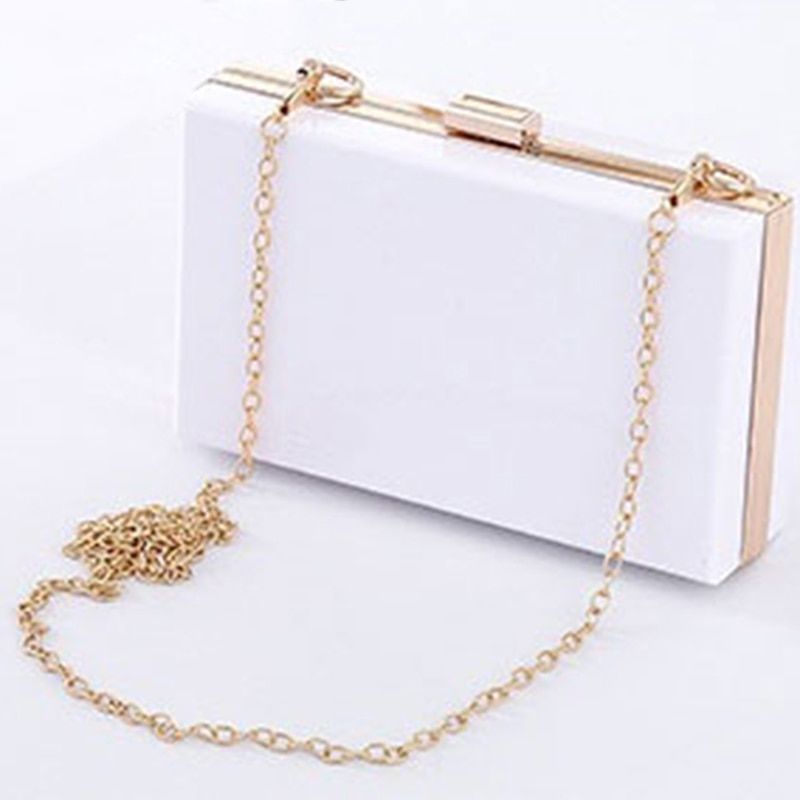 Transparent 2020 Acrylic Color Box Brand Evening Dress Portable Messenger Wedding Female Clutch Ladies handbag