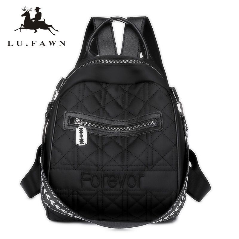 LU FAWN New Women's Backpack Double Shoulder Strap Oxford Cloth Waterproof Mini Backpack Daily Solid Color Single Shoulder Bag