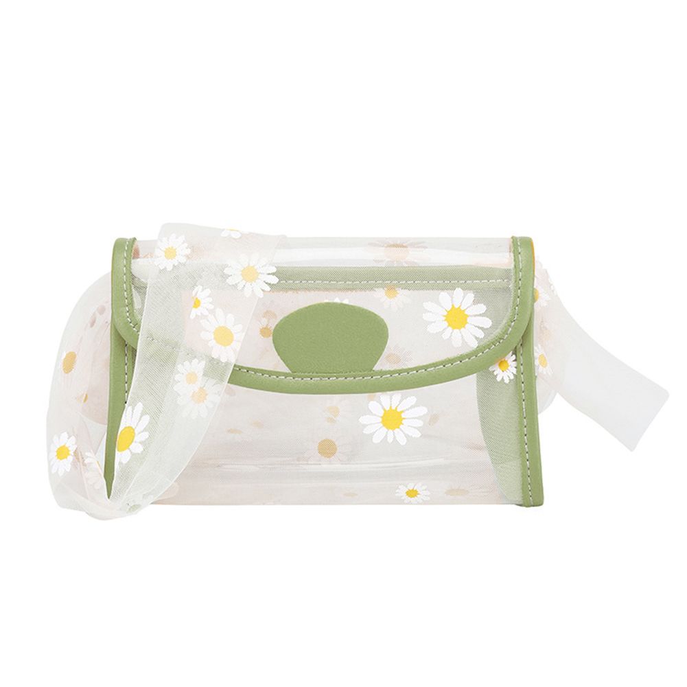 Fashion Women Marguerite Print Transparent Jelly Tote Bag Handbag Shoulder Pouch