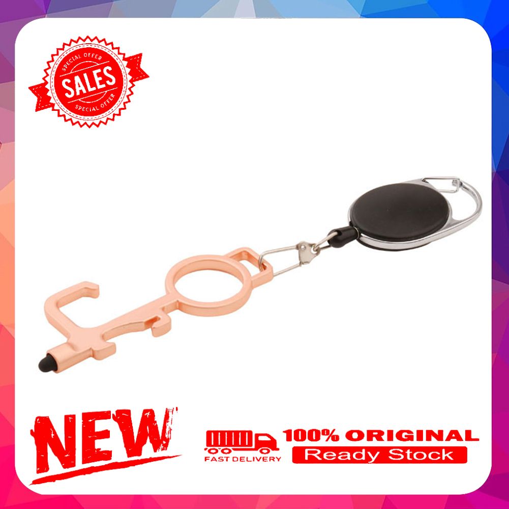 Portable Non Contact Elevator Door Opener Pusher Keychain Bottle Opening Tool