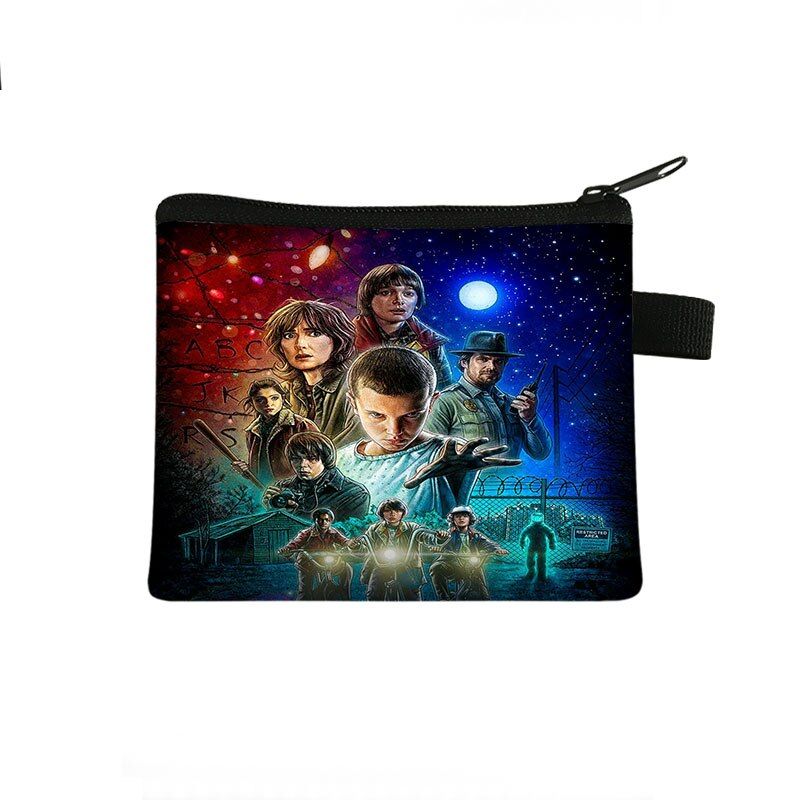 Stranger Things Mini Wallet Purse Zipper Coin Purse Key Bag Unisex Key Chian Purse and Wallet Coin Teenager Girls Storage Bags