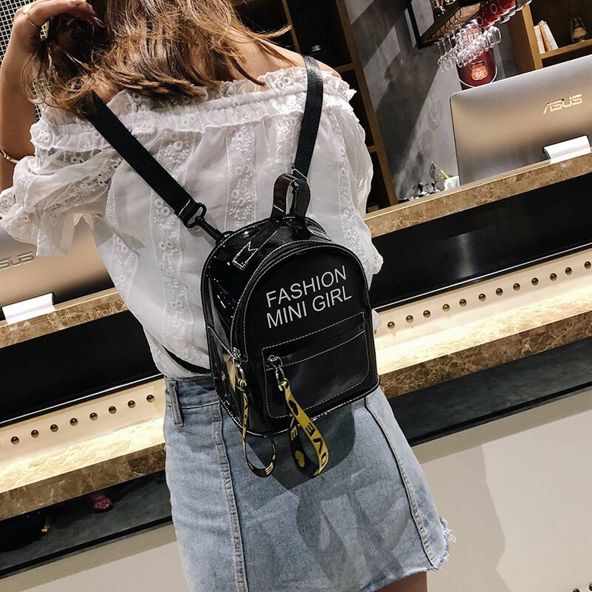 6 Colors Women Fashion Mini Backpack PVC Clear Shoulder School Rucksack Ladies Girls Travel Backpacks