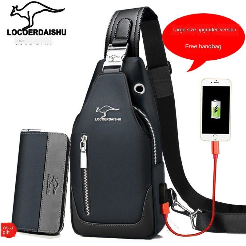 Official authentic chest bag men's messenger bag Korean style trendy canvas shoulder bag chest bag Oxford cloth bag diagonal men's bag