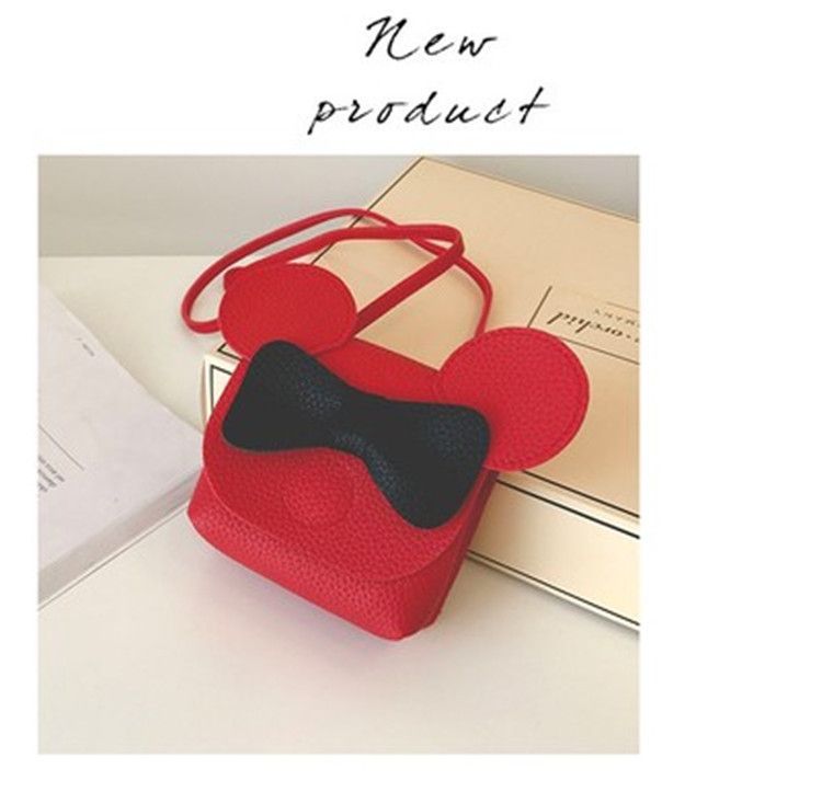New Kids Toddler Girls Purse, Cute Cartoon Mouse Ear Crossbody Bag with Bow Shoulder Bag Satchel