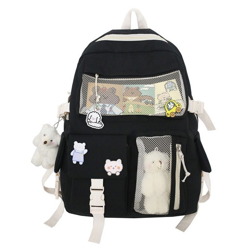 4Piece/Set Kawaii Schoolbags For Teenage Girls Women Backpack Nylon Travel Back Pack Student Notebook Bookbags Schoolbag