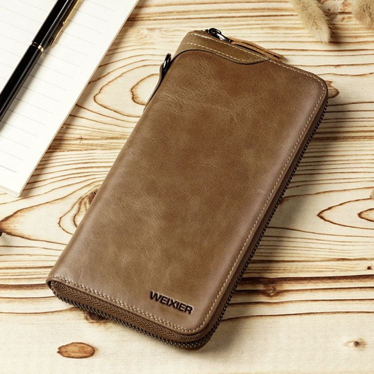 WEIXIER W99 Retro Leather Handbags Male Business Casual Handbag