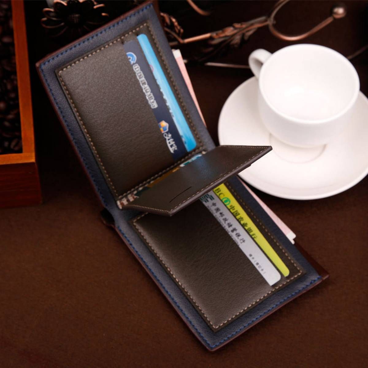 Baellerry brand PU leather men wallet
