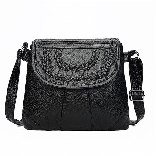 Annmouler Soft Women Bag Pu Leather Shoulder Bags Patchwork Crossbody Bag Washed Leather Messenger Bag Small Ladies Purse