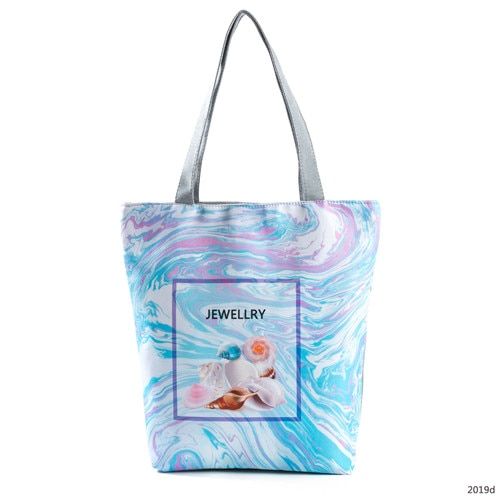 Miyahouse Summer Beach Bag Women Shoulder Bag Canvas Colorful Printing Tote Handbag Female Shopping Bag