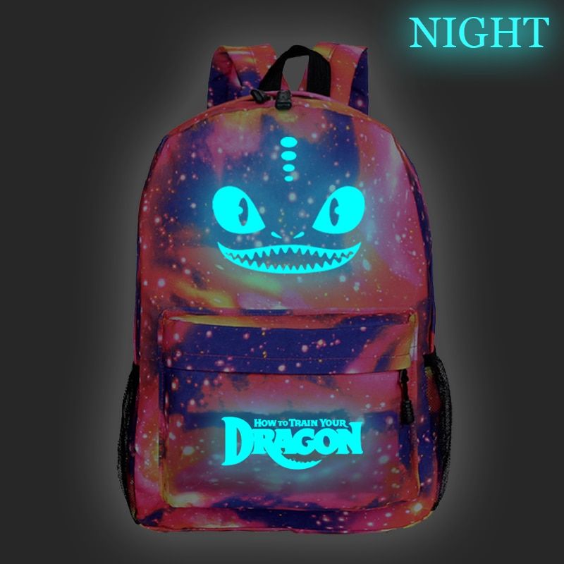 How to Train Your Dragon Luminous Backpack  Men Women Boys Girls School Backpack Fashion Daily Backpack Glow in tDark