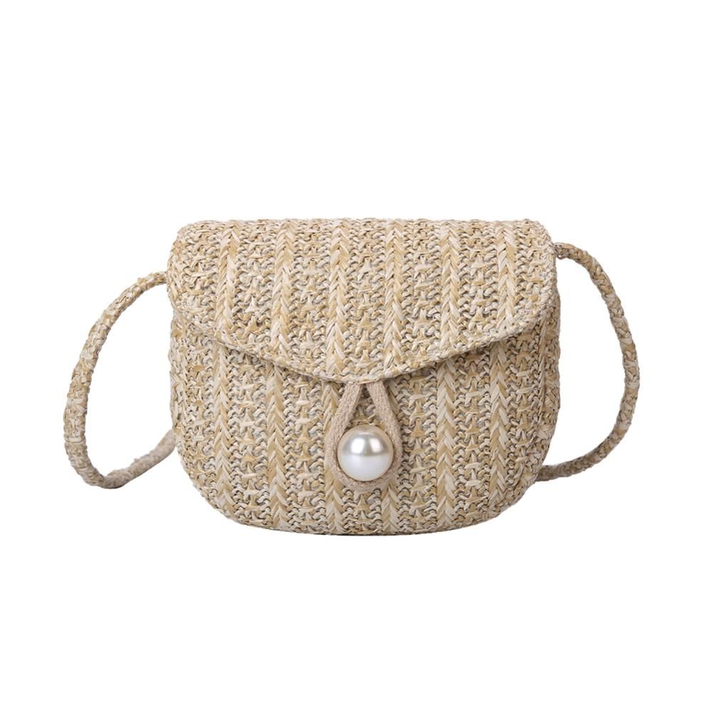 Women Straw 2020 Handmade Woven Rattan Small Shoulder Summer Bohemia Mini Chain Crossbody Trendy Square Flap Hand Ladies handbag