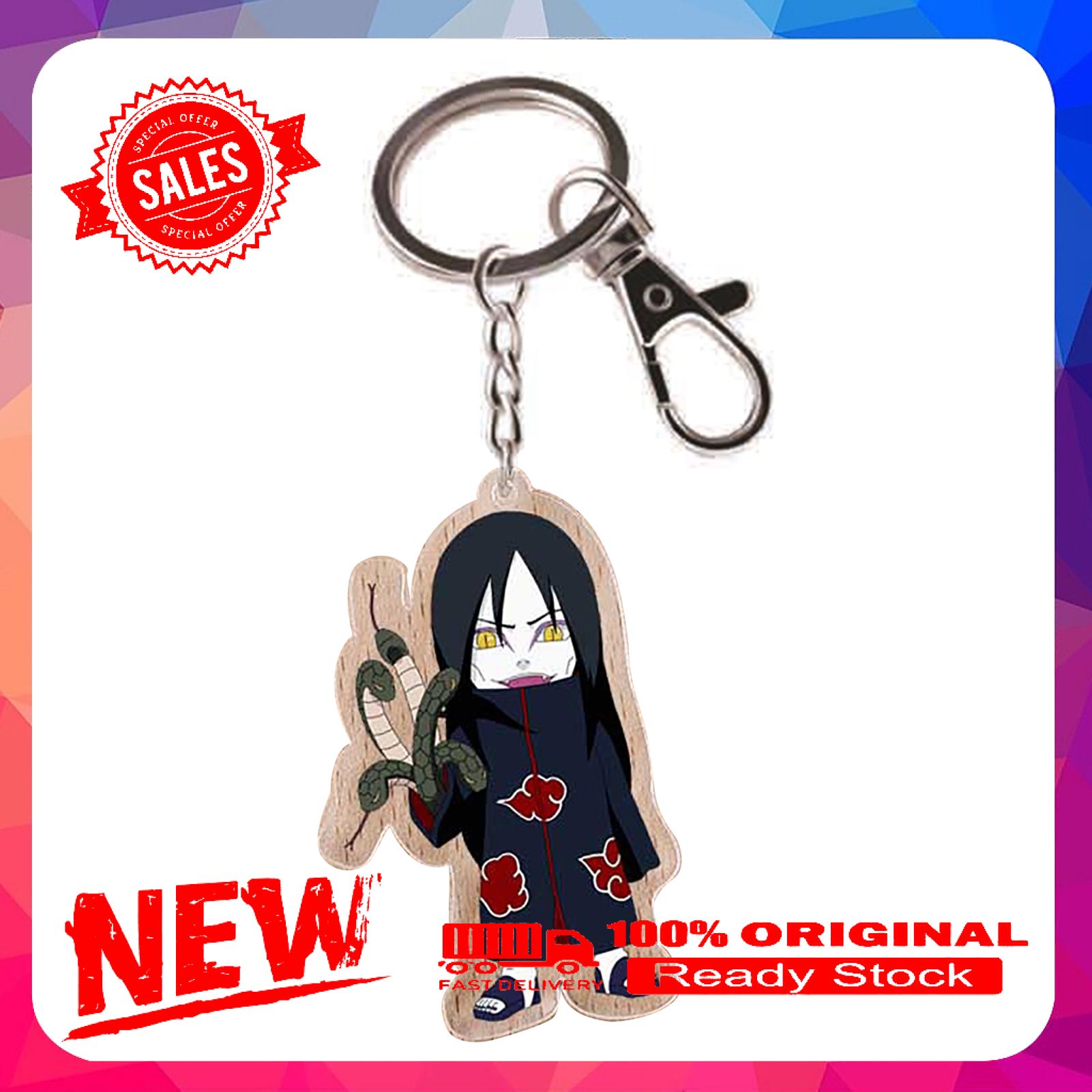Key Ring Cartoon Double-sided Pattern Acrylic Anime Model  Key Pandent For  Gift