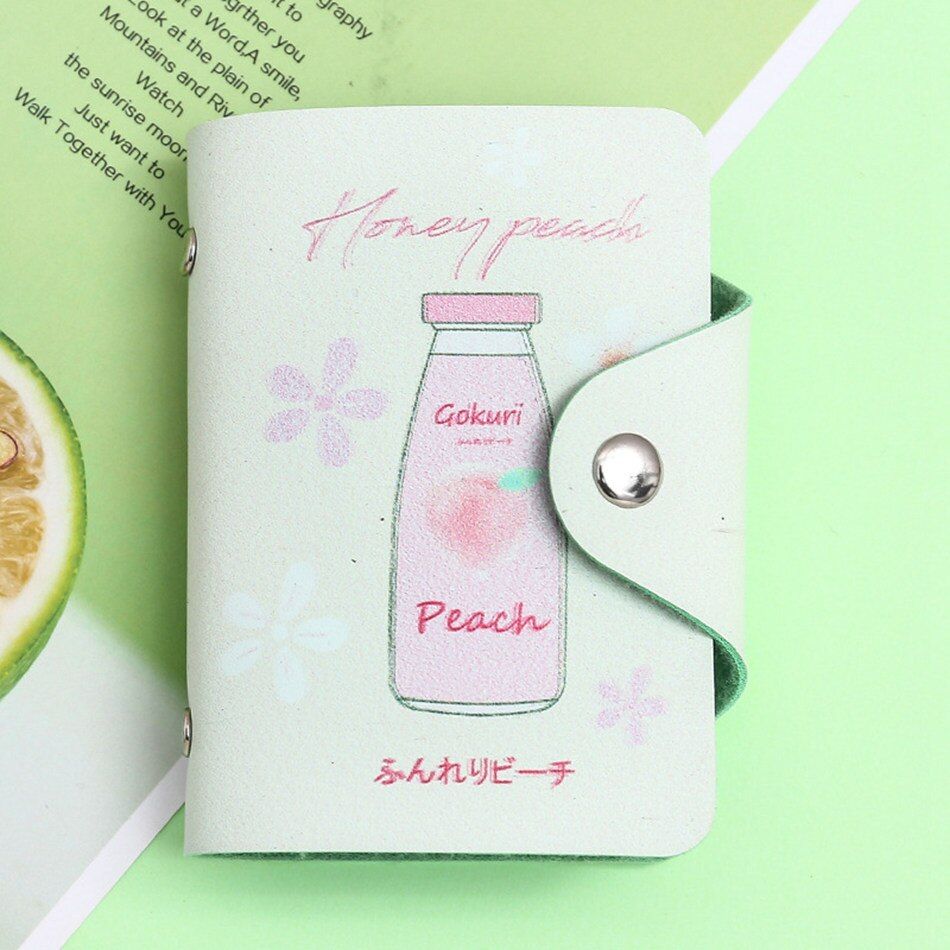 Fruit Avocado PU Leather 20 Bits Card Case Business Card Holder Men Women Credit Passport Card Bag ID Bank Passport Card Wallet