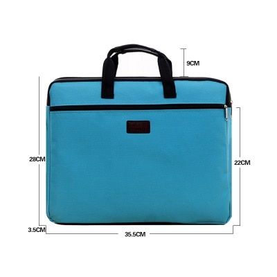 Portable document bag canvas A4 office zipper bag large capacity men women handbag multi-layer information bag briefcase meeting