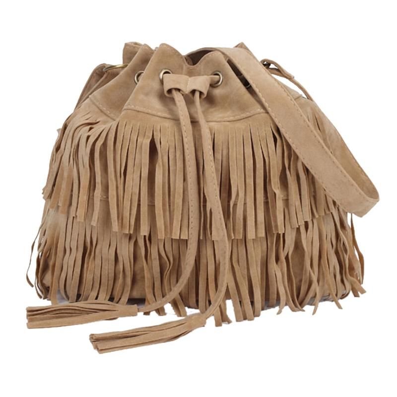 Retro Faux Suede Fringe Women Messenger Bags Tote New Handbag Tassel Shoulder Handbags Crossbody Bag 2021