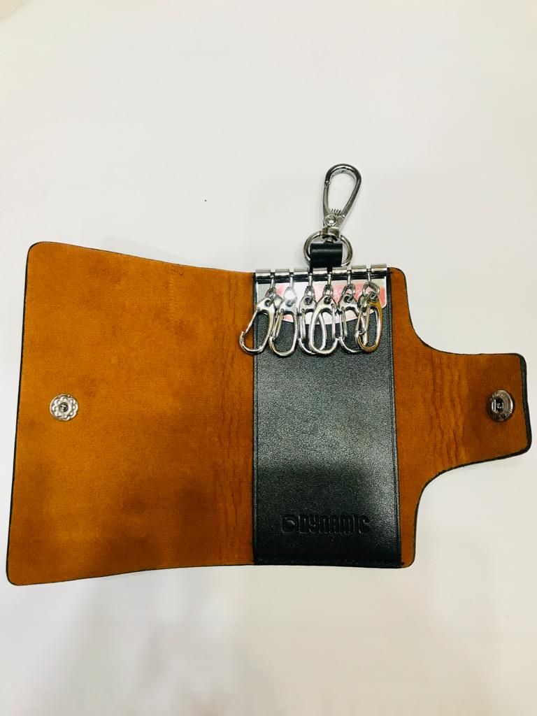 stylish Leather Key Ring Holder stylish fashionable key ring For man's Black color