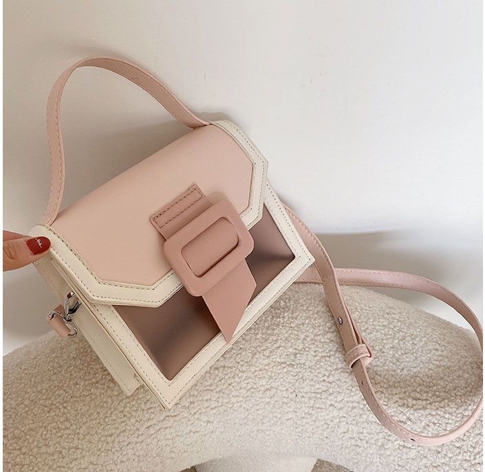 Contrast Color PU Leather Crossbody Bags For Women 2021 Cut Lady Small Shoulder Messenger Bag Female Travel Handbags