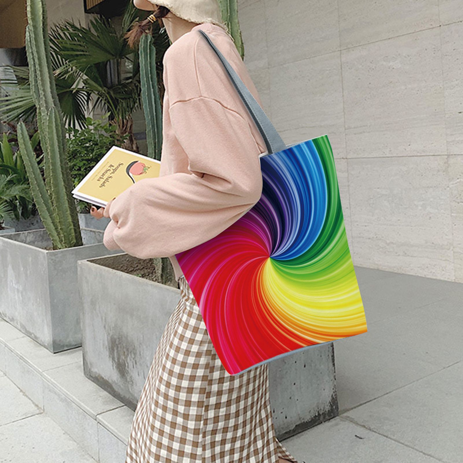 Women Shopping Bag Colorful Delicate Wear-resistant Shopping Top-Handle Bag