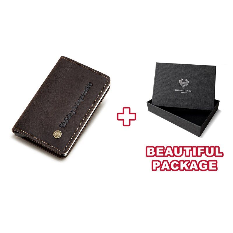 KAVIS   leather Credit Card Holder Automatic Men Slim Anti-theft Protect ID Card Case Business Bank Card Wallets 2020